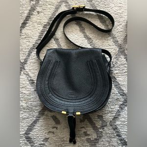 Chloe Black Medium Marcie Saddle Bag